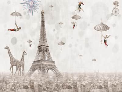 Fototapete Paris und Akrobaten