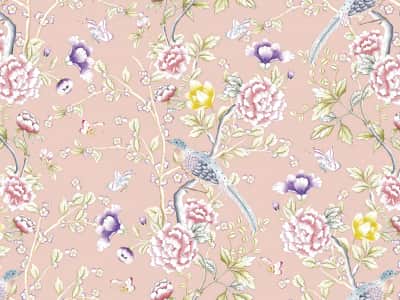 Fototapete Blumen auf rosa Hintergrund