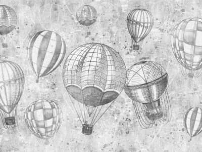 Fototapete Graue Luftballons