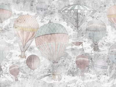 Fototapete Luftballons auf grauem Hintergrund