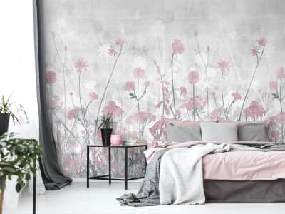 Fototapete Rote Wildblumen