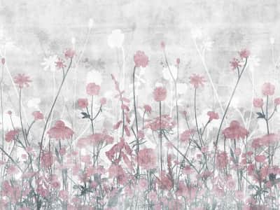 Fototapete Rote Wildblumen
