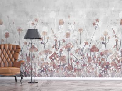 Fototapete Braune Wildblumen