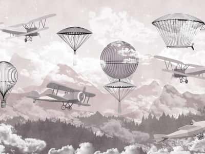 Fototapete Flugzeuge in den Bergen