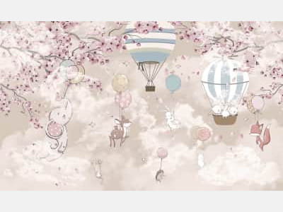 Fototapete Luftballons auf beigem Hintergrund