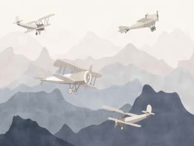 Fototapete Flugzeuge über den Bergen