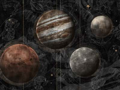 Fototapete Planeten und Sternbilder
