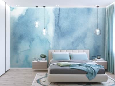 Fototapete Hellblaues Aquarell