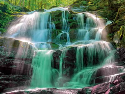 Fototapete Bergwasserfall