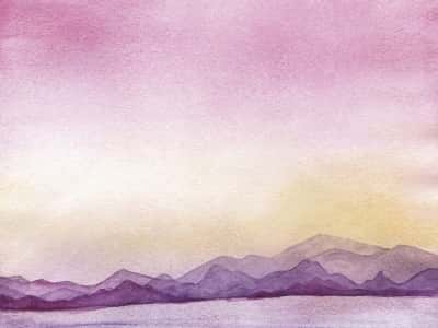 Fototapete Aquarell Berglandschaft