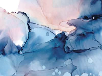 Fototapete Dunkelblaues Aquarell
