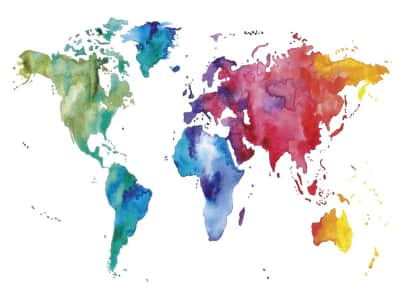 Fototapete Weltkarte-Aquarell