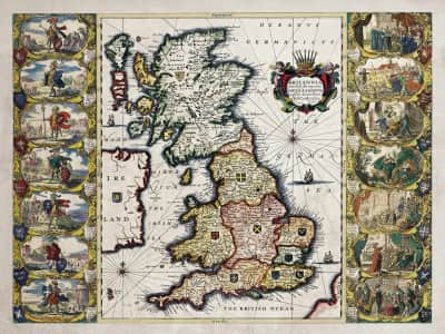 Fototapete Karte der Britischen Inseln