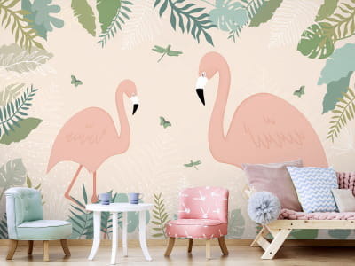 Fototapete Baby-Flamingos