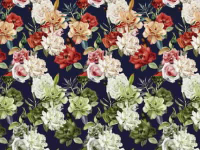 Fototapete Helle Gartenblumen