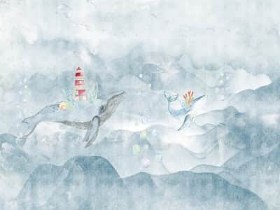 Fototapete Wale Aquarell