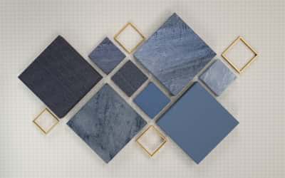 Fototapete Blaue Quadrate