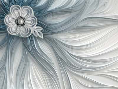 Fototapete Luxuriöse Blumen und Wellen 