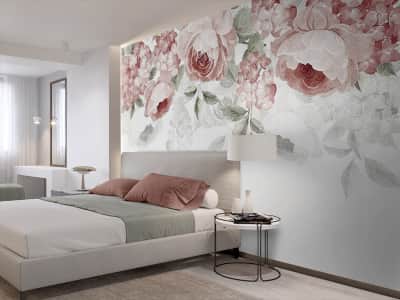 Fototapete Volumetrische rosa Blüten