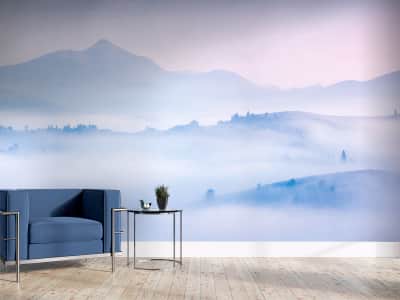Fototapete Berge im Nebel
