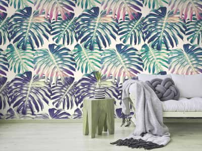 Fototapete Monstera-Blätter-Muster