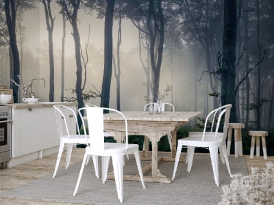 Fototapete Wald im Nebel