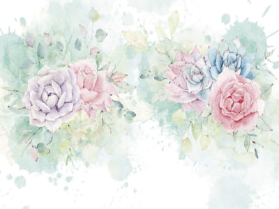 Fototapete Zarte Aquarellrosen