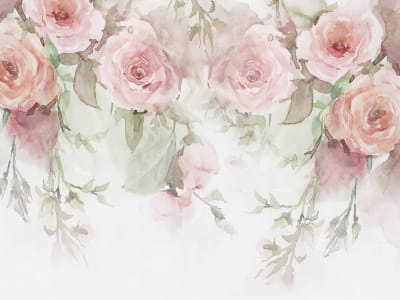 Fototapete Wunderschöne Aquarellrosen