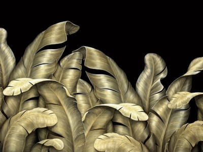 Fototapete Goldene Bananenblätter