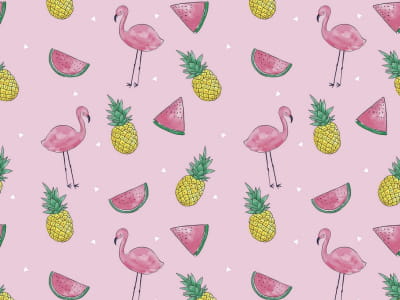 Fototapete Flamingo-Zeichnung