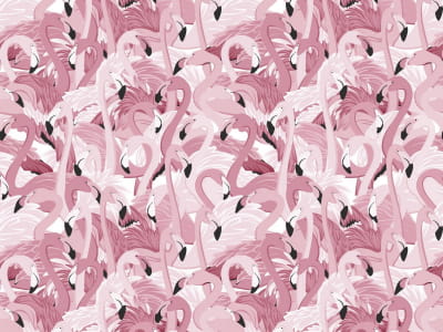 Fototapete Schwarm Flamingos