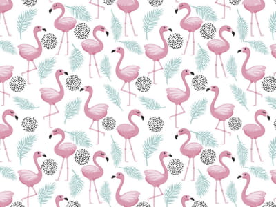 Fototapete Schwarm rosa Flamingos