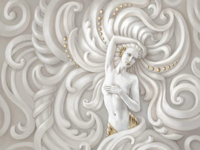 Fototapete Mädchen in Gold 3D