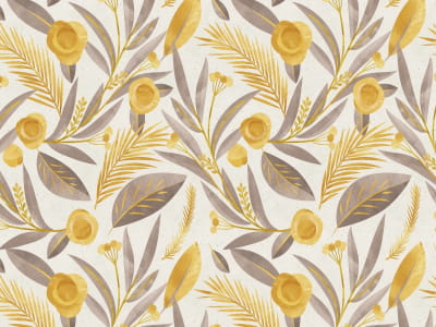 Fototapete Wunderschöne goldene Blumen