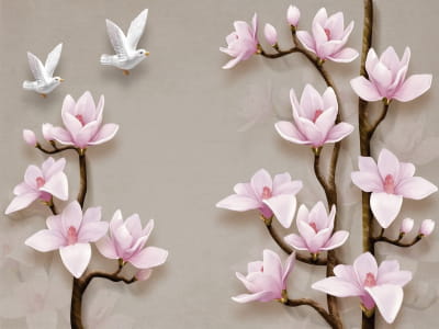 Fototapete Zarte Magnolien 3D
