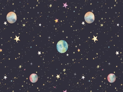Fototapete Planeten und Sterne zeichnen