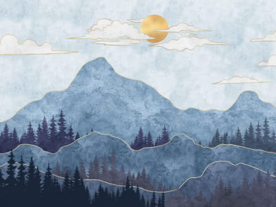 Fototapete Stille Morgendämmerung in den Bergen