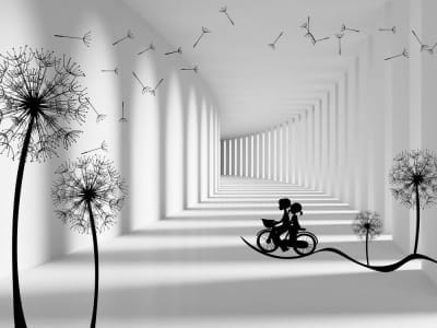 Fototapete Löwenzahn im Tunnel