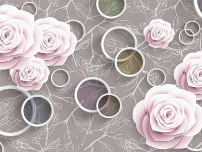 Fototapete Zarte Rosen und Ringe