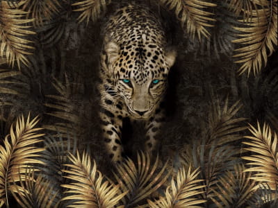 Fototapete Hockender Jaguar