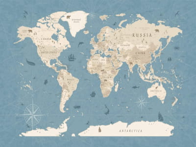 Fototapete Vintage-Navigationskarte