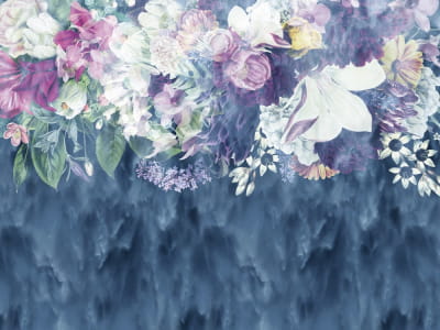 Fototapete Blumen im Nebel