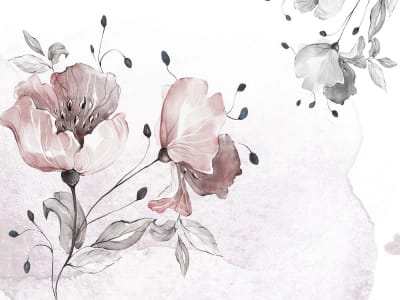Fototapete Blumen-Aquarell