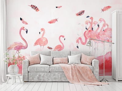 Fototapete Majestätische Flamingos