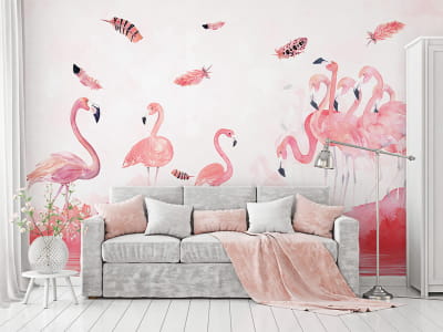 Fototapete Majestätische Flamingos