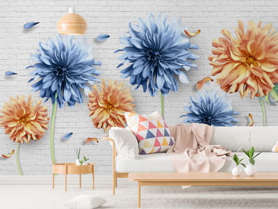 Fototapete Bunte Blumen 3D