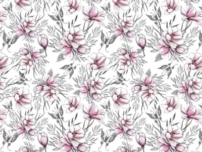Fototapete Blühende Magnolie im Morgengrauen
