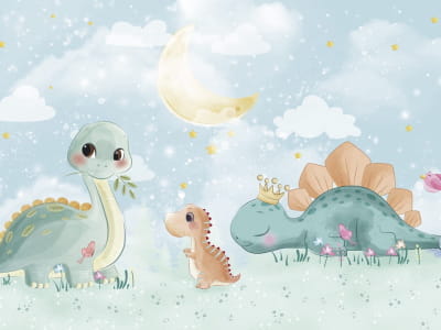 Fototapete Süße Baby-Dinosaurier