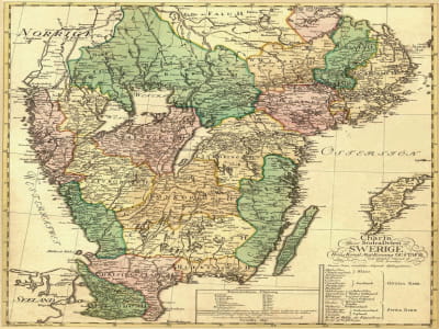 Fototapete Antike Karte von Schweden