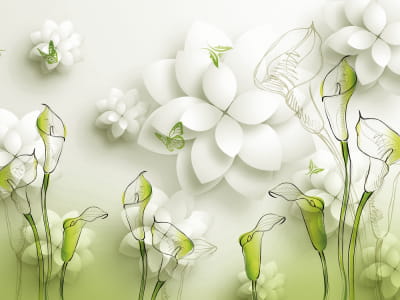 Fototapete Schöne Blumen 3D